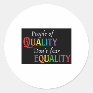 Mensen van hoge kwaliteit regenboog op zwarte Stic Ronde Sticker