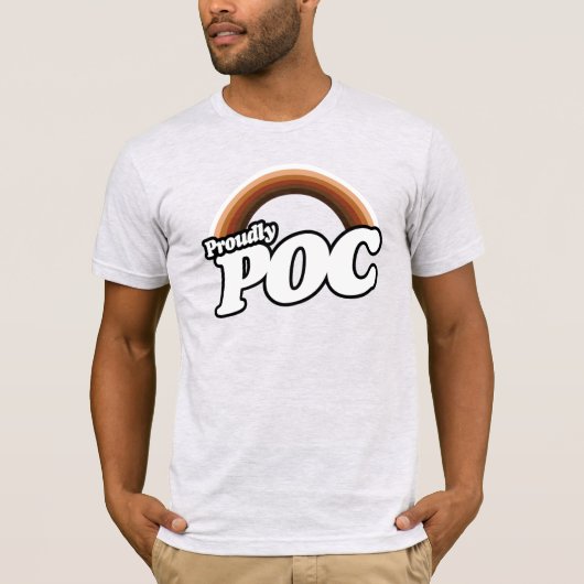 Mensen van Kleur (POC) Pride Vlag Strepen T-Shirt (Voorkant)