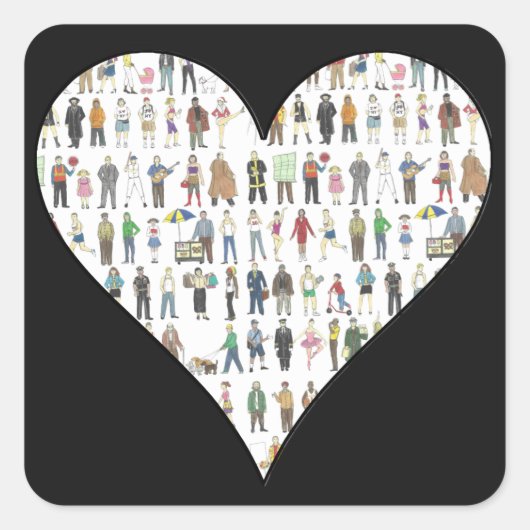 Mensen van NYC Black Heart New York Stickers (Voorkant)