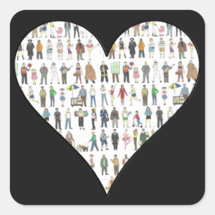 Mensen van NYC Black Heart New York Stickers