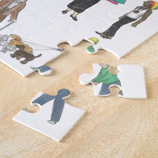 Mensen van NYC New York City Art Puzzle Legpuzzel (Zijkant)