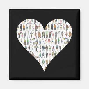 Mensen van NYC New York City Black Heart Magnet