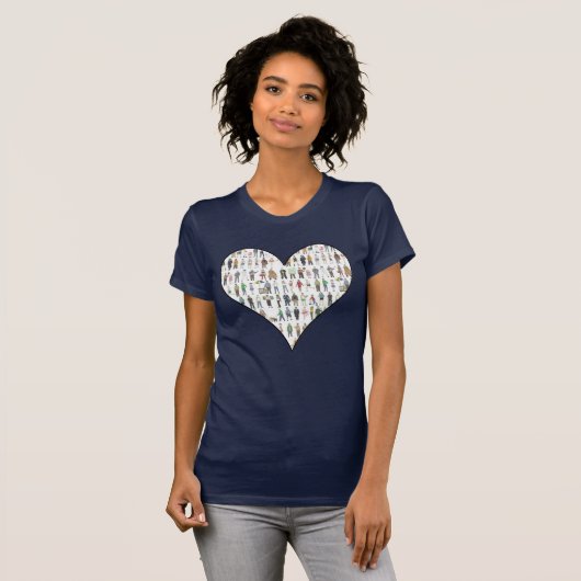 Mensen van NYC New York City Citizen Heart T-shirt (Voorkant volledig)