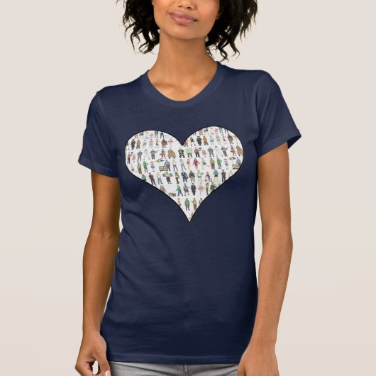 Mensen van NYC New York City Citizen Heart T-shirt (Voorkant)