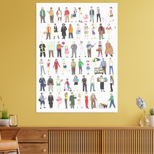 Mensen van NYC New York City Citizens Art Print (Insitu (Woonkamer))