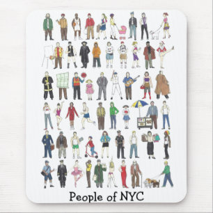 Mensen van NYC New York City Mousepad Muismat