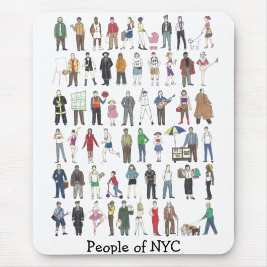 Mensen van NYC New York City Mousepad Muismat (Voorkant)