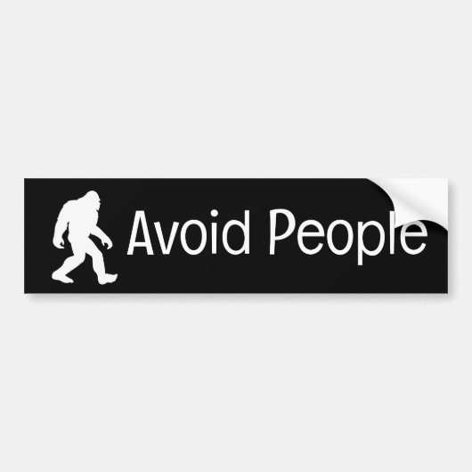 Mensen vermijden, Sasquatch Bigfoot Cryptid Bumpersticker (Voorkant)