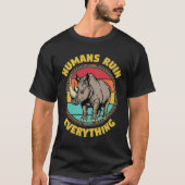 Mensen Verpesten Alles - Retro Rhino Wild Animal T-shirt (Voorkant)