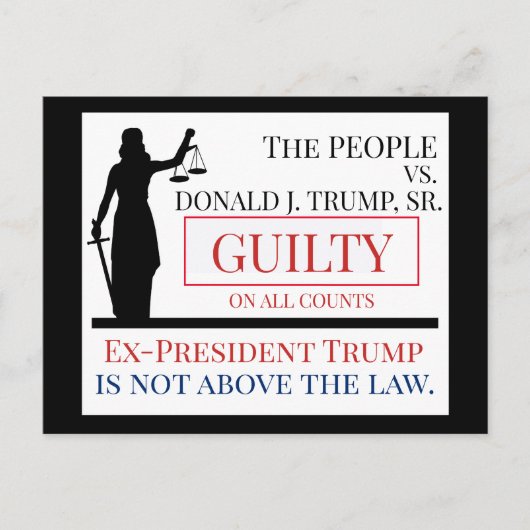 Mensen versus Trump schuldig vonnis Briefkaart (Voorkant)