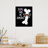 Mensen vinden me grappig Grappig Bone Pun Dark BG Poster (Keuken)
