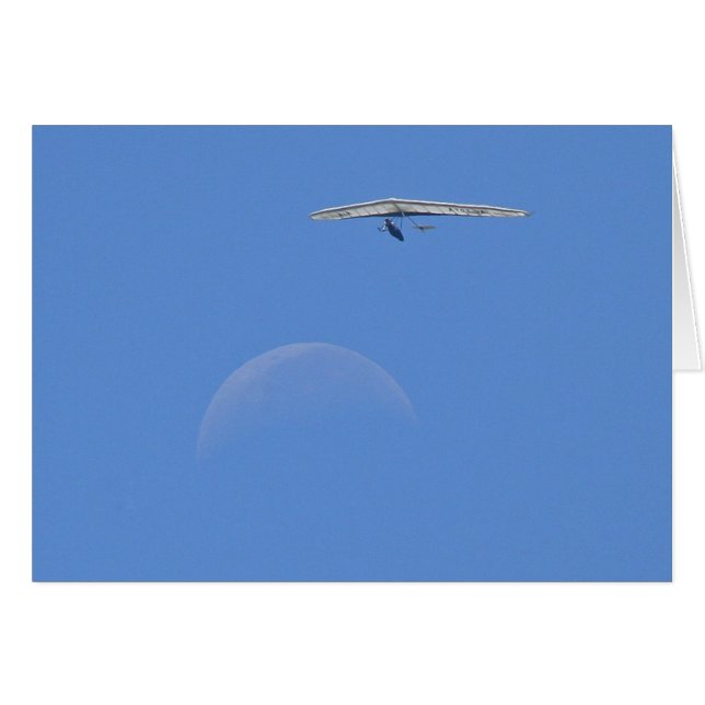 Mensen vliegen over de maan in Noon (Voorkant Horizontaal)