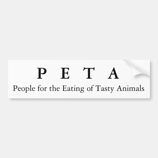 Mensen voor het eten van verdovende dieren, PE Bumpersticker (Voorkant)