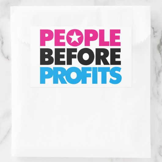 Mensen voor winst Sticker (Tas)