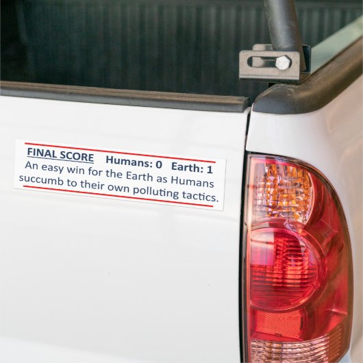 Mensen vs Aarde Bumpersticker (Op Truck)