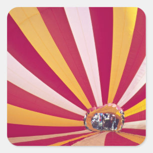 Mensen vullen een hete luchtballon, Fort Collins, Vierkante Sticker