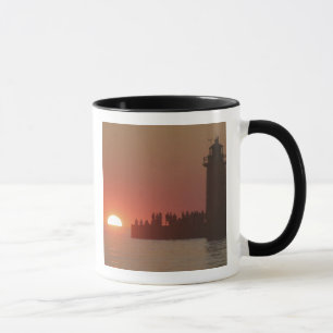 Mensen vuurtoren zonsondergang silhouet bij Zuid Mok
