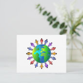 Mensen wereld briefkaart (Staand voorkant)