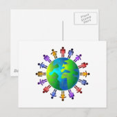 Mensen wereld briefkaart (Voorkant / Achterkant)
