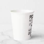 Mensen zeggen dat geld geen geluk kan kopen papieren bekers (Rechts)