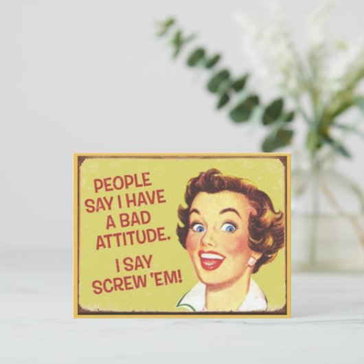 mensen zeggen dat ik een slechte houding heb... briefkaart (Staand voorkant)