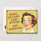 mensen zeggen dat ik een slechte houding heb... briefkaart (Voorkant / Achterkant)