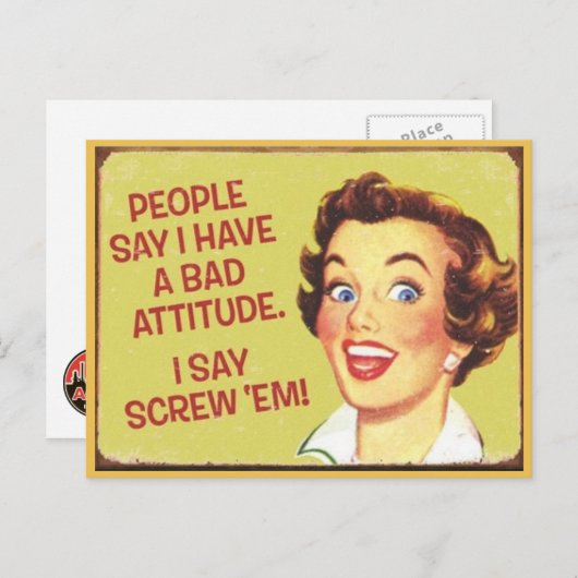 mensen zeggen dat ik een slechte houding heb... briefkaart (Voorkant / Achterkant)