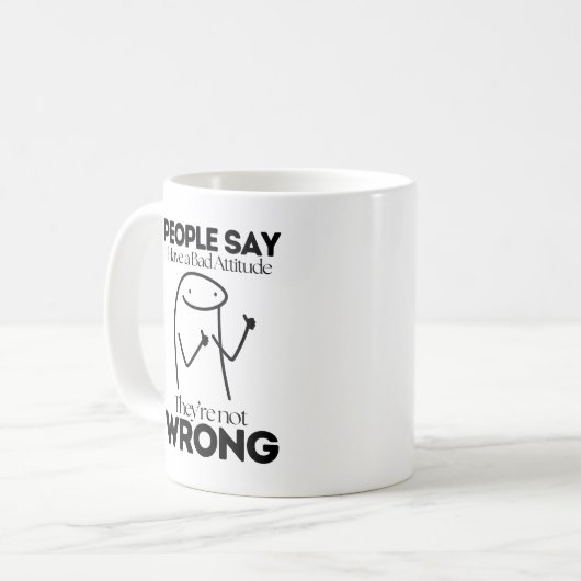 Mensen zeggen dat ik een slechte houding heb koffiemok (Voorkant links)