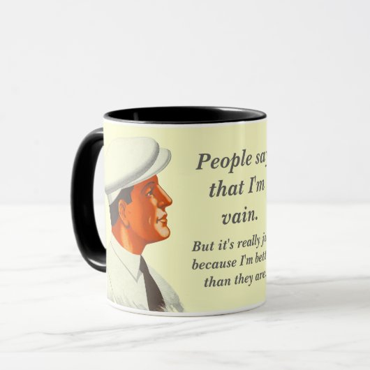 Mensen zeggen dat ik waanzinnig ben. mok (Voorkant links)