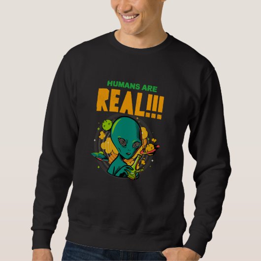 Mensen zijn ECHT!!!!!! Geschokte Alien illustrator Trui (Voorkant)