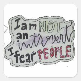 Mensen zijn eng.. >0< vierkante sticker