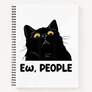 Mensen zijn grappig Zwarte kat minnaar voor vrouwe Notitieboek