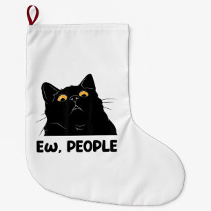 Mensen zijn grappig Zwarte kattenliefhebber voor v Grote Kerstsok