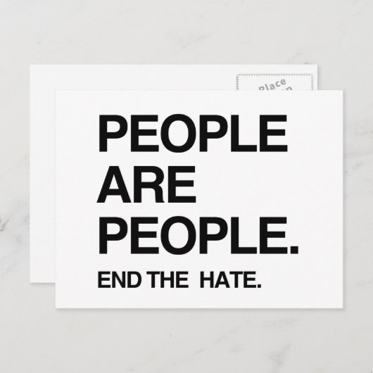 MENSEN ZIJN MENSEN DIE DE HATE EINDEN BRIEFKAART (Voorkant / Achterkant)