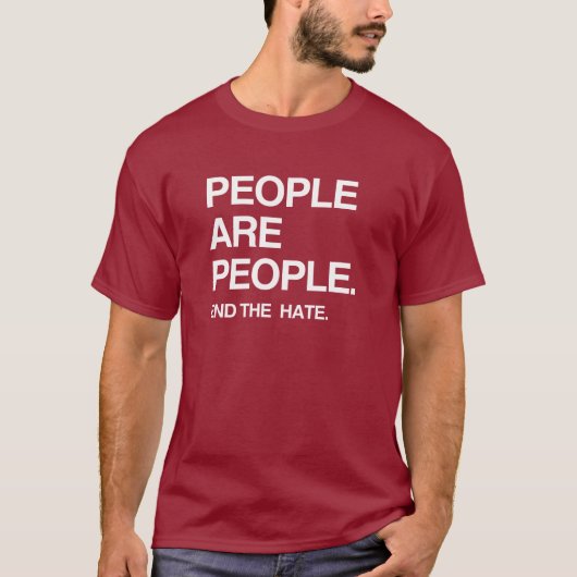 MENSEN ZIJN MENSEN STOP DE HATSTICHTING T-SHIRT (Voorkant)