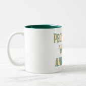 Mensen zijn raar en moeilijk tweekleurige koffiemok (Links)