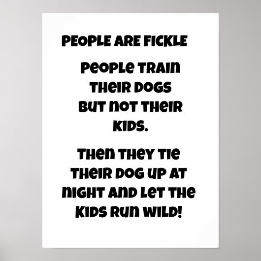 MENSEN ZIJN WISPELTURIG POSTER (Voorkant)