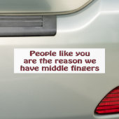 Mensen zoals jij die aanvalsaanstootgevend zijn bumpersticker (Op auto)