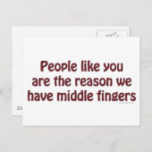 Mensen zoals jullie vingers briefkaart (Voorkant / Achterkant)