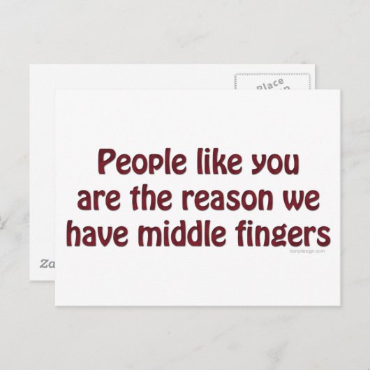 Mensen zoals jullie vingers briefkaart (Voorkant / Achterkant)