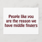 Mensen zoals jullie vingers briefkaart (Voorkant)