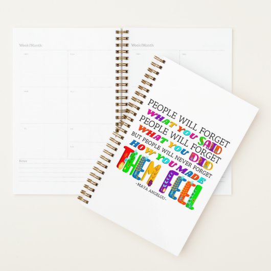 Mensen zullen nooit vergeten hoe je ze het gevoel planner (Display)