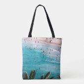 Mensen zwemmen op het strand tote bag (Achterkant)