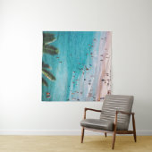 Mensen zwemmen op het strand wandkleed (In Situ (horizontaal))