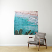 Mensen zwemmen op het strand wandkleed (In situ)