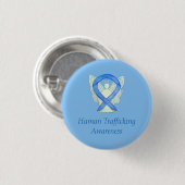 Mensenhandel Awareness Angel Ribbon Pin Ronde Button 3,2 Cm (Voorkant /achterkant)