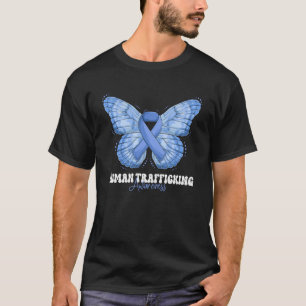 Mensenhandel Bewustzijn Maand Blauw Lint Butt T-shirt