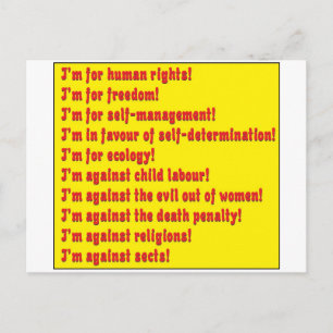 Mensenrechten Briefkaart