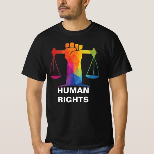 Mensenrechten Gay Pride LGBTQIA+ Wet Schaalt T-Shi T-shirt (Voorkant)