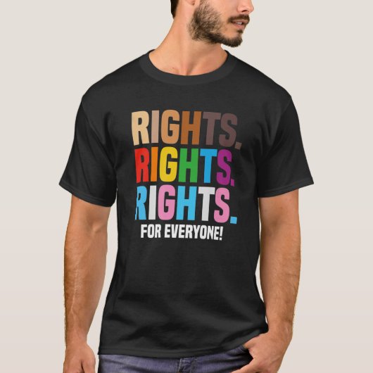 Mensenrechten LGBTQ Racial Justice Pride BLM Equal T-shirt (Voorkant)